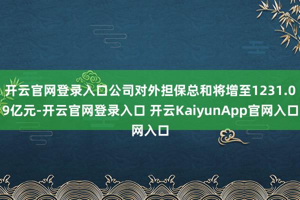 开云官网登录入口公司对外担保总和将增至1231.09亿元-开云官网登录入口 开云KaiyunApp官网入口